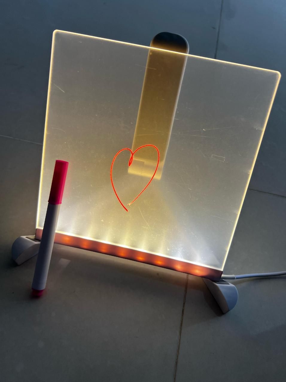 3D LED Light Glass Acrylic Writing Pad - Illuminated Desk Accessory | YaaR Elegance