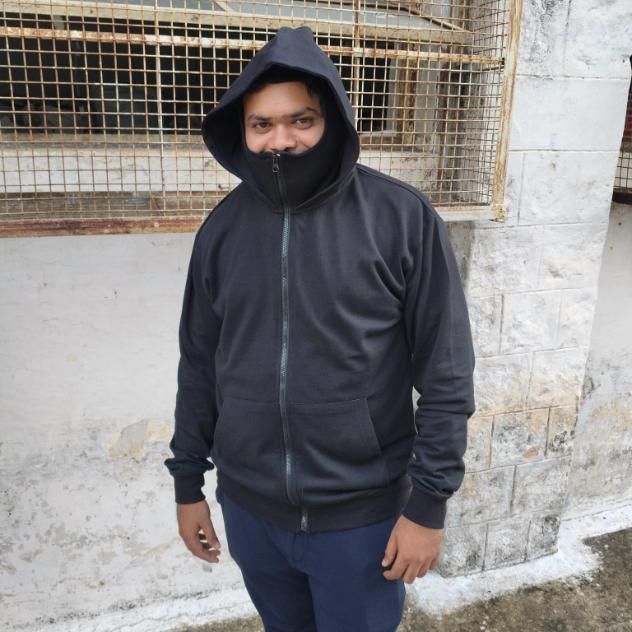 Men's Full Sleeves Zipper Hoodie with Mask - Stylish Winter Wear | YaaR Elegance